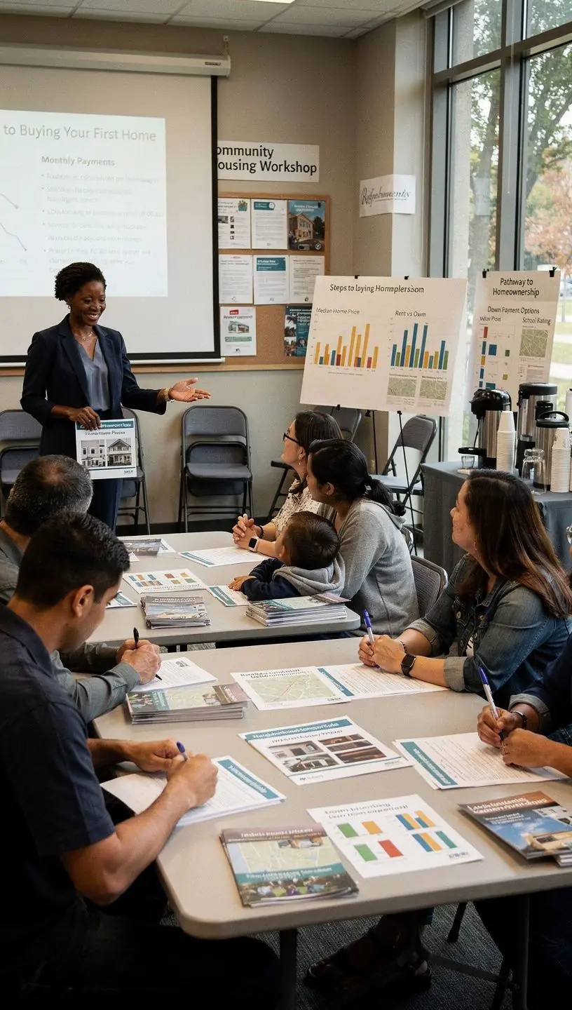 Zdjęcie przytulnego domu z ogrodem w amerykańskim osiedlu mieszkaniowym.